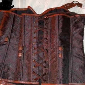 Brown steam punk corset